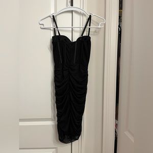 Black Mesh Mini Dress